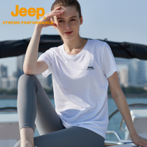 JEEP Jeep quick-drying clothes womens short-sleeved summer loose yoga t-shirt exercise running clothes sports outdoor morning running