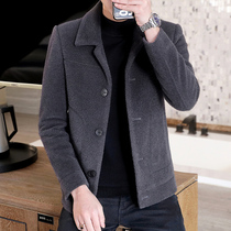 Autumn and winter men Korean version of woolen coat 2021 New woolen coat short windbreaker winter thickened trend Mens