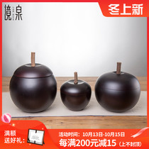 Jing Quan Thailand imported Southeast Asia creative handmade solid wood art apple storage tank household decorations ornaments
