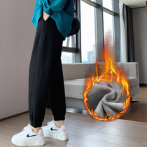 Plus velvet sweatpants children autumn and winter loose toe bloomers large size thick warm casual Harlan pants winter