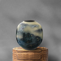 Japan imported Jiugu Saki Shuanghe Lianshan pattern high-end decorative vase limited to 1