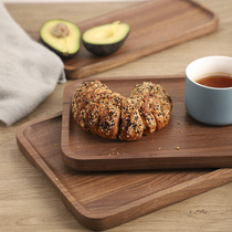 Solid wood log fruit cake kettle Tea tray Tea cup small tray Rectangular household light luxury Nordic