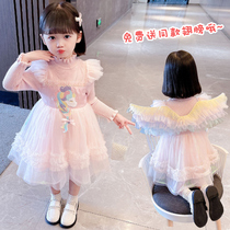 Girls Knitted Sweater Dress Autumn Winter Clothing 2021 New Net Red Female Baby Spring and Autumn Thick Lolita Princess Dress