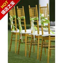 Outdoor wedding wedding chair Slub chair chair Hotel banquet restaurant chair Golden bamboo q-section chair