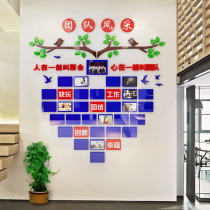 Office Decoration Wall Sticker Team Employee Wind Quarry Culture Honor Display Placement Background Wall Photo Stickers