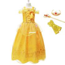 2-7Y Girls Belle Princess Dress up Cosplay Costume Kids Sequ