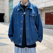 Gangfeng retro washed denim jacket boys ins Korean trend spring and autumn casual clothes handsome jacket