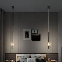 Modern Simple Bedroom Netflix Bedside Chandelier Nordic Light Luxury Creative Full Copper TV Background Wall Crystal Chandelier