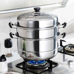 不锈钢蒸锅三层双2层加厚蒸笼汤锅大号蒸锅