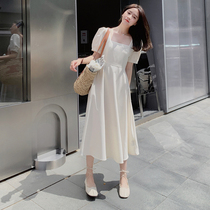 French bubble sleeve dress women 2021 summer new first love sweet white princess dress Korean style chic temperament skirt