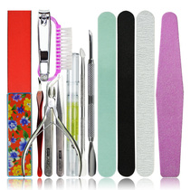 Nail tools Nail polish glue Polishing strip black and white sponge damper steel push dead leather fork Nail scissors Soften nutrition pen