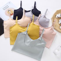 Ice silk unmarked bra underwear female U type without steel ring meleback harness mesh red explosive vest type of anti-walking light wrapping chest