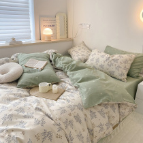 Four pieces of pure cotton all-cotton linen in spring bed covered with four sets of bunk beds and a four-piece set for the quilts of the quilts.