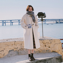 Thickened wool coat female Hepburn wind in the long 2020 new autumn and winter temperament gentle wild coat