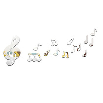 Music symbol 3d three-dimensional acrylic mirror wall sticker kindergarten bedroom dance studio childrens room note decoration