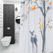 Bathroom Nordic shower curtain waterproof thickening anti-mildew suit punch-free door curtain cloth partition curtain European bath hanging curtain