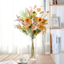 Nordic designer fake flower sunflower simulation flower flower flower flower bouquet living room table decoration ornaments set Floral Art