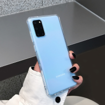 Samsung s20fe mobile phone shell transparent silicone soft shell note20ultra creative straight border fall protective sleeve s20 ten minimalist light thin protective shell applicable s20plus full package a7