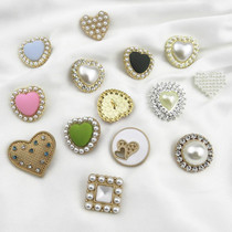 High-grade metal button pearl button love heart button coat windbreaker button fur coat Joker button
