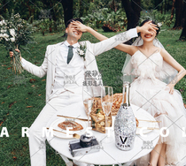 New Brigade Shooting Shadow Prop Exterior View Wedding Scene Luxurious Golden Silver Inlaid Drilling Champagne Prop High Foot Cup