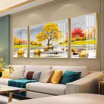 Modern Simple Tasteful Living Room Decorative Painting Triple Sofa Background Wall Hanging Mural Nordic Light Luxury Crystal Set Diamonds