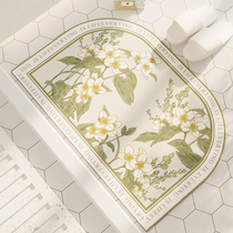 Bathroom floor cushion anti-slip speed dry suction toilet toilet door silicon algae mud soft foot cushion easy to clean bathroom door cushion