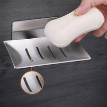 Toilet soap rack creative wall-mounted soap box 304 stainless steel bathroom shelve free of nail holes draining soap rack