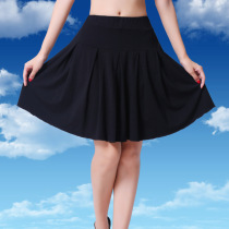 Middle-aged and elderly square dance fitness skirt spring and summer Women Latin dance skirt black skirt modal Dance Dance Dance skirt