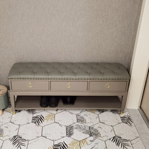 Solid Wood Changing Shoes Stool Home Doorway American Light Extravagant Wearing Shoes Stool Entry Storage Stool In Door Shoe Cabinet Multifunction Shoe Rack