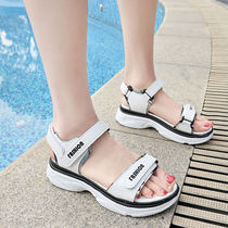 2020 Summer sports sandals female Korean fashion in the heel of the cake shoes Velcro comfortable new ladies sandals