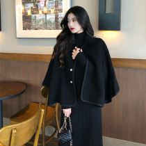 Sandro Tonali wool small black dress two-piece autumn and winter new classic temperament loose cape coat women