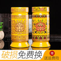 Buddhist Hall appliances ceramic incense barrels for household use of indoor incense long relief vertical Buddha Hall heart scriptures