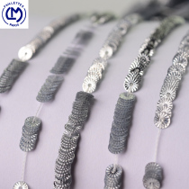 Embossing series France Import LM Silver 4mm embossed sequined sequined material nail Pearl clothing accessories