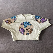 Cloud decoration totem 2021 original ethnic style womens hand embroidered group flowers casual folio small jacket bolero