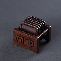 Ebony Wood tea mat coaster tea ceremony six gentlemen kung fu tea cup holder tea tray combination tea set accessories