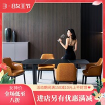 Italian Minimalist Rock Plate Table Nordic Rectangular Home Small Household Type Modern Minima Marble Dining Table And Chairs Combination
