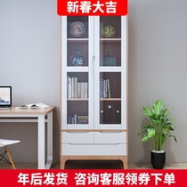 Modern Nordic sideboard light luxury glass bookcase storage cabinet bathroom side cabinet living room cabinet color