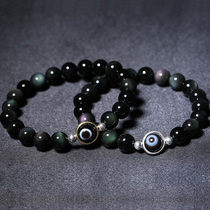 Three lives lucky bracelet Devils Eye of the Devils of Apaches tears of hand string obsidian jewelry gift of Apache