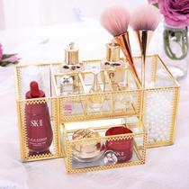  Net celebrity nail salon Cosmetics brush tube Skin care products Glass storage box Desktop shelf Jewelry tools