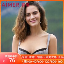 aimer love official underwear drunken American plaid pattern 3 4 thin cup black check bra AM132231