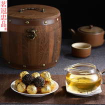 In 200 the ancient tree Dragon Ball small Jintuo Xiangzhuqing ancient tree tea group fragrance high slightly bitter taste slightly thick 500 grams barrel