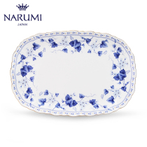 (New product)Japan NARUMI Narumi SOLARIA 32cm oblong tray Bone China fish plate