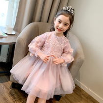 Girls dress Dress Spring Autumn Season 2022 New Princess Lace Princess Dresses CUHK Childrens Dress Foreign Air Fluffy Dresses