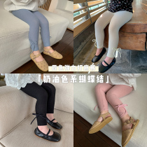 Childrens tie bow leggings 2021 Spring and Autumn Korean girls baby cute elastic tights