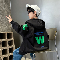 Children's clothing boys' coats Spring and Autumn style 2023 new boys' autumn tops and hoodies Medium and large children's casual Korean style trendy