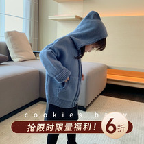 Cookie home baby shop autumn and winter new childrens girls leisure foreign style lazy wind hooded coat female baby autumn clothes