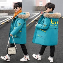 Boys winter cotton-padded clothes 2020 new childrens foreign-style down cotton-padded clothing medium-length thick down jacket tide