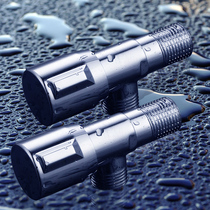 Triangular valve full copper hot and cold thickened surface basin kitchen water heater angular valve toilet angle valve water stop valve switch 4 points