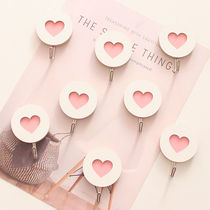 Teenage Girl Hearts Hook Cute Cartoon Creative Pink Home Stainless Steel Kitchen Powerful Adhesive Free of perforated adhesive hooks