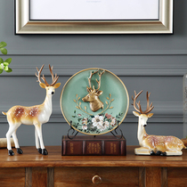  Lucky deer living room home decoration TV cabinet decoration Creative crafts American-style European-style wine cabinet decoration ornaments